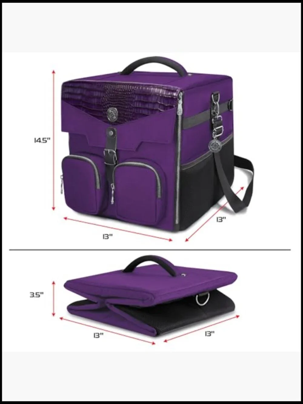 Board Game Shoulder Bag Storage with Dice Pockets Reinforced Carrier Gamers